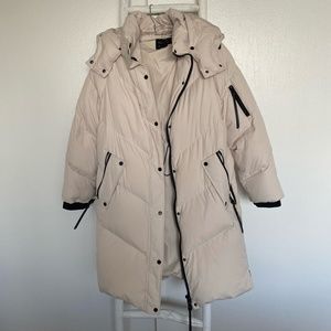 New - All Saints Rory Puffer Coat White - Size 8